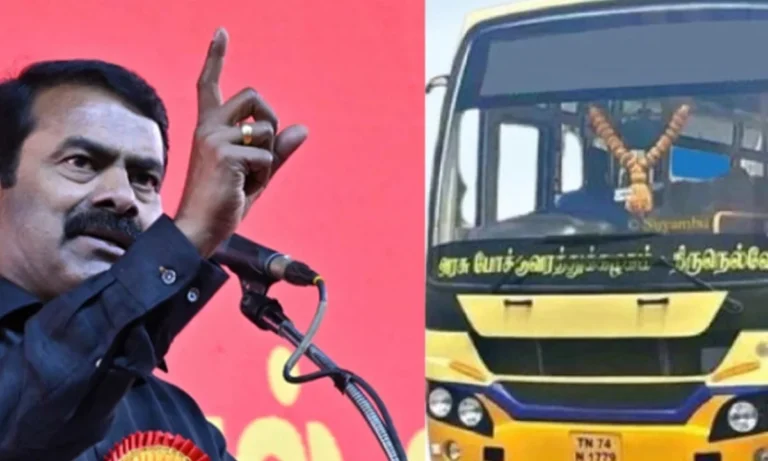Tamil Nadu Name Removed from Government Buses Seeman Strong Criticism and Growing Controversy